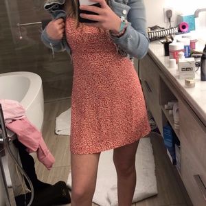Red patterned Reformation mini dress